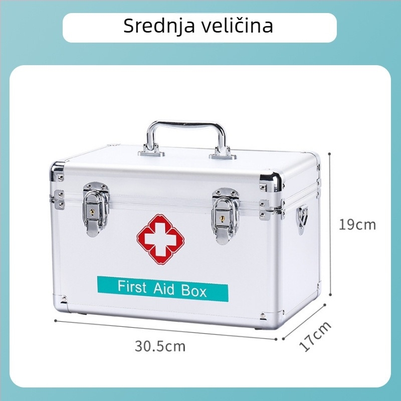 Aluminijska kutija za prvu pomoć s više pretinaca, prenosivo medicinsko skladište