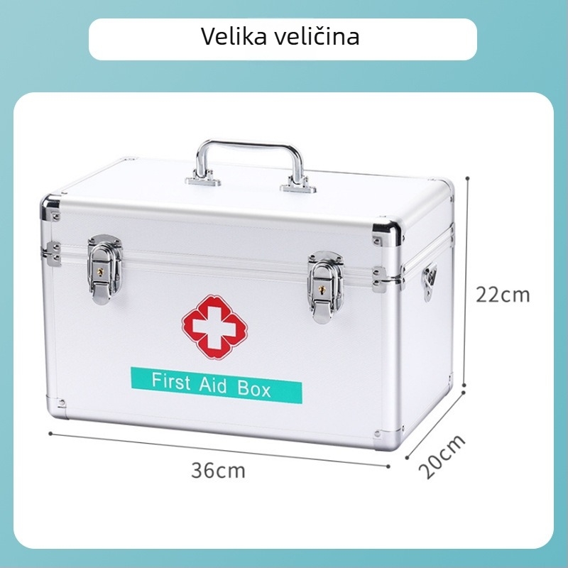 Aluminijska kutija za prvu pomoć s više pretinaca, prenosivo medicinsko skladište