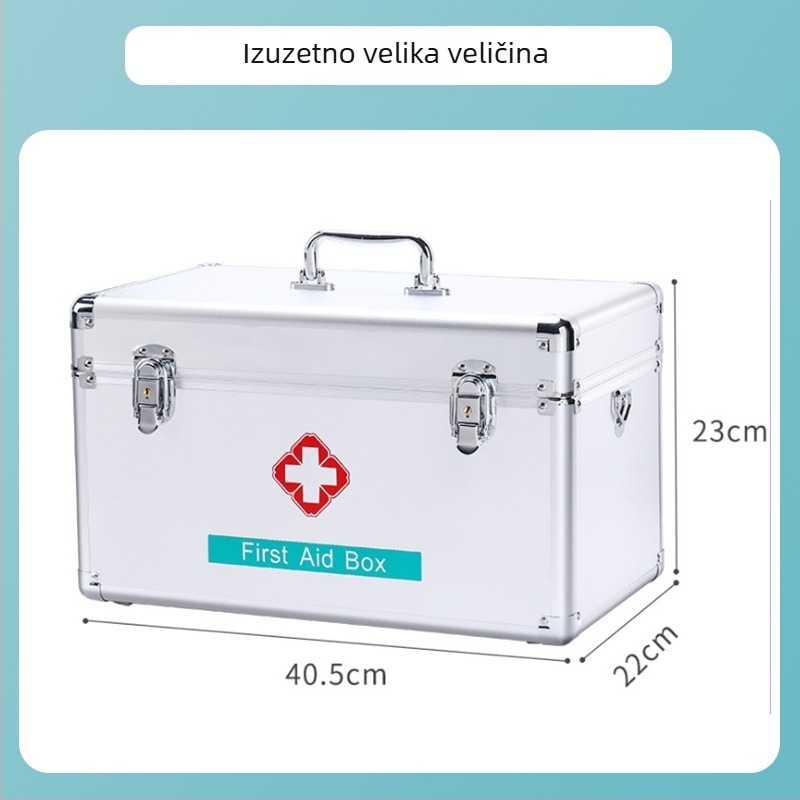 Aluminijska kutija za prvu pomoć s više pretinaca, prenosivo medicinsko skladište