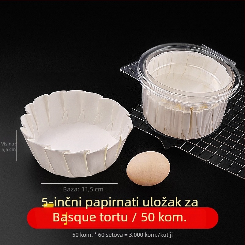 Basque stil papirnih kalupa za tortu, silikonski premaz za pečenje, veličine 3/4/6/8 inča