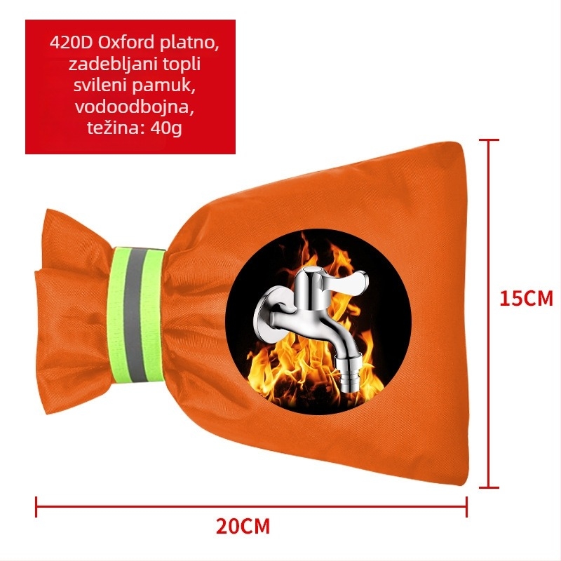 Poklopac za slavinu protiv smrzavanja, 420D Oxford materijal, izolacija za vanjske vodovodne cijevi
