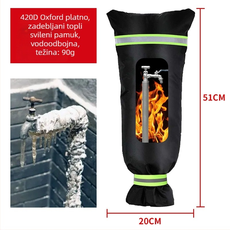 Poklopac za slavinu protiv smrzavanja, 420D Oxford materijal, izolacija za vanjske vodovodne cijevi