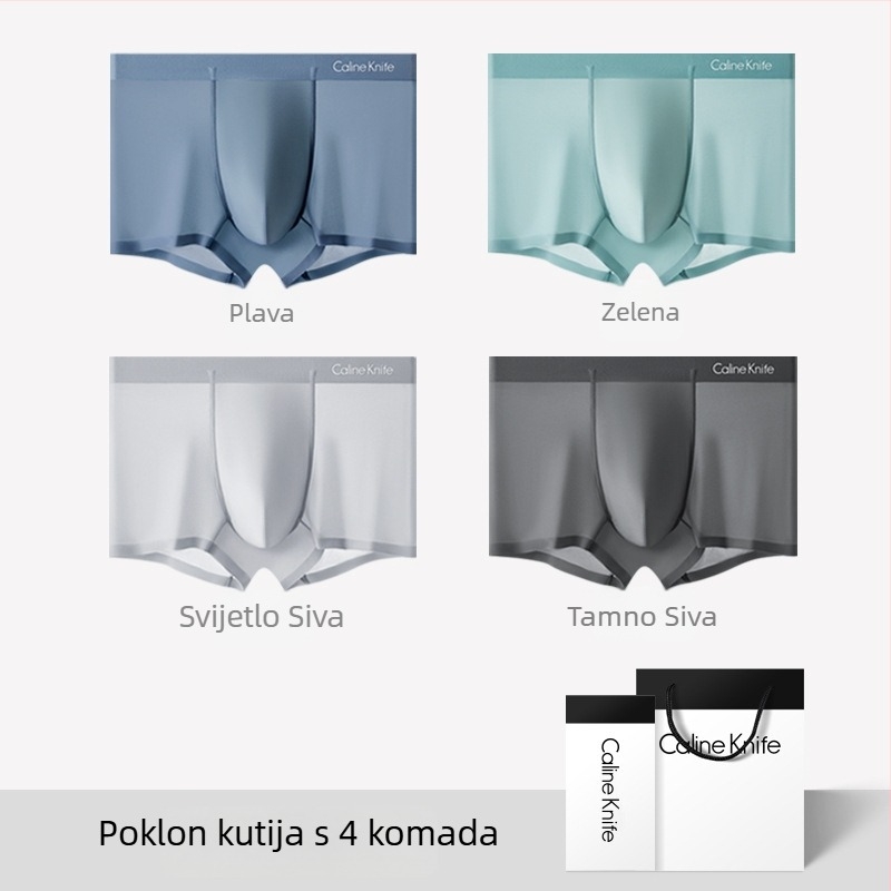CalineKnife muške bokserice od ice silk, bezšivne, prozračne, antibakterijske, 7A, u poklon kutiji