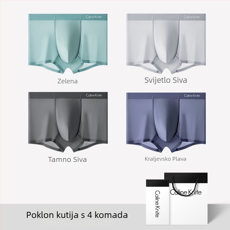 CalineKnife muške bokserice od ice silk, bezšivne, prozračne, antibakterijske, 7A, u poklon kutiji