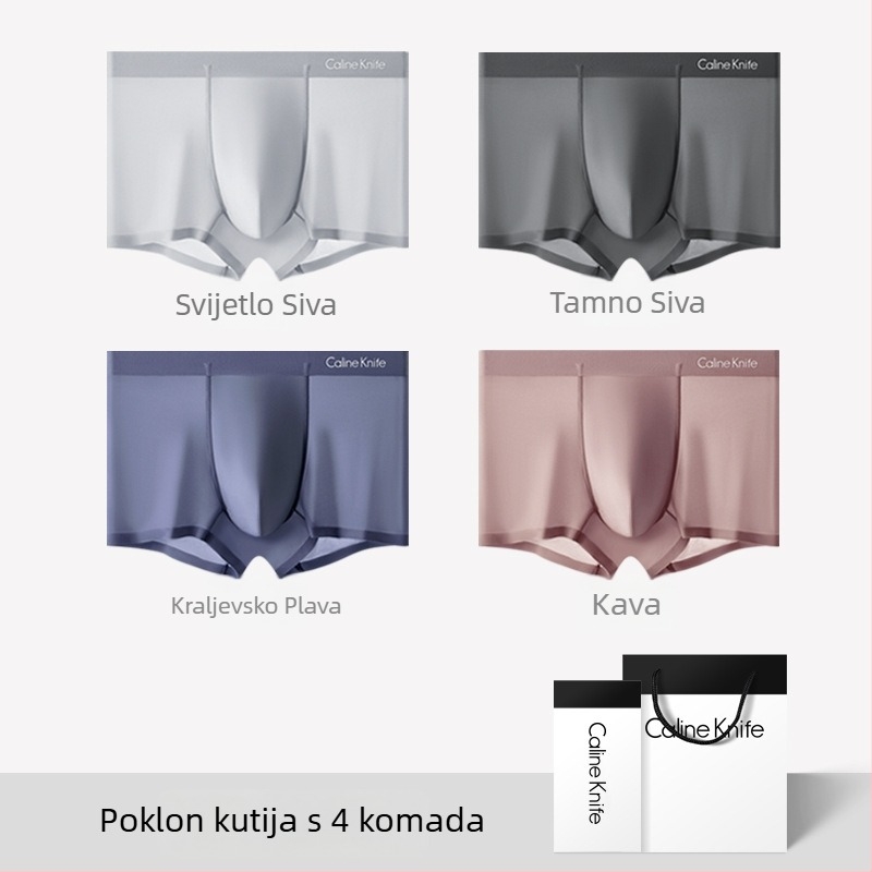 CalineKnife muške bokserice od ice silk, bezšivne, prozračne, antibakterijske, 7A, u poklon kutiji