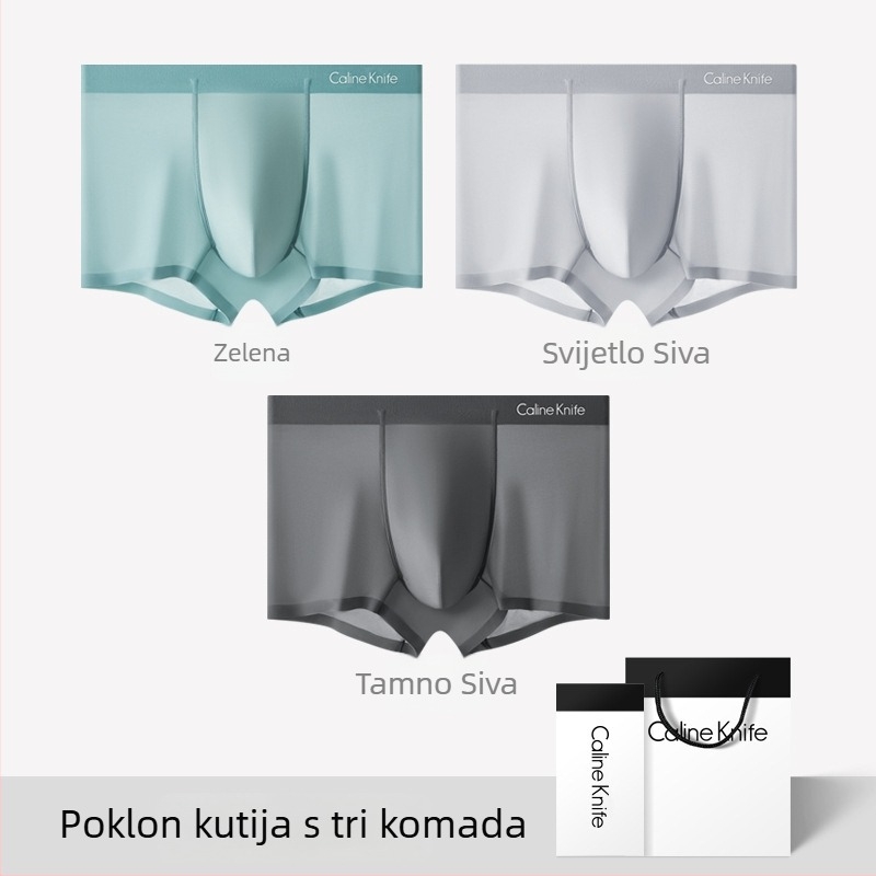 CalineKnife muške bokserice od ice silk, bezšivne, prozračne, antibakterijske, 7A, u poklon kutiji