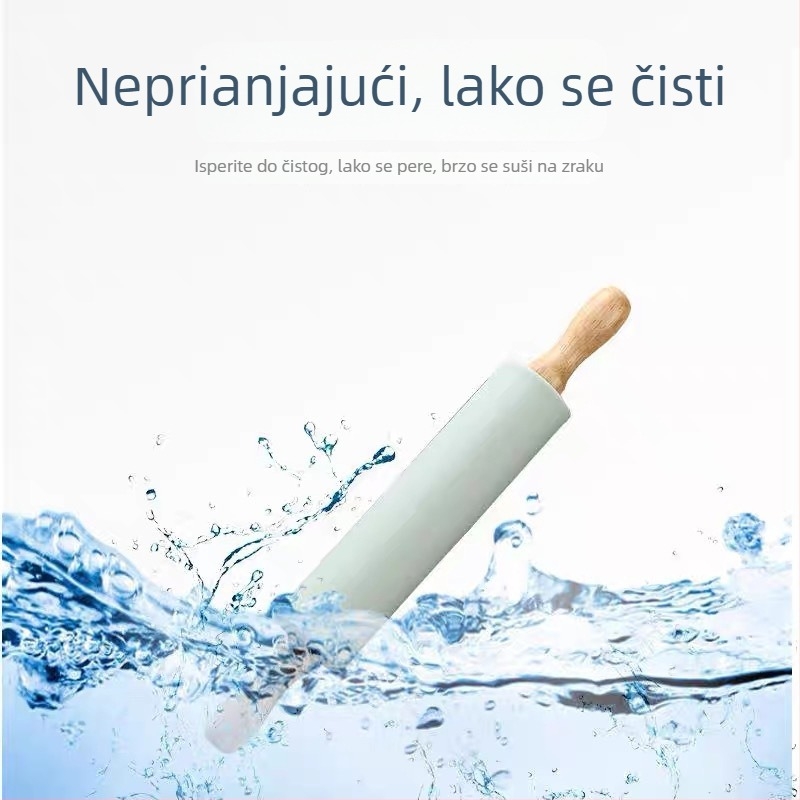 Silikonski valjak za tijesto za pečenje, srednje veličine, set s podlogom za mijesanje