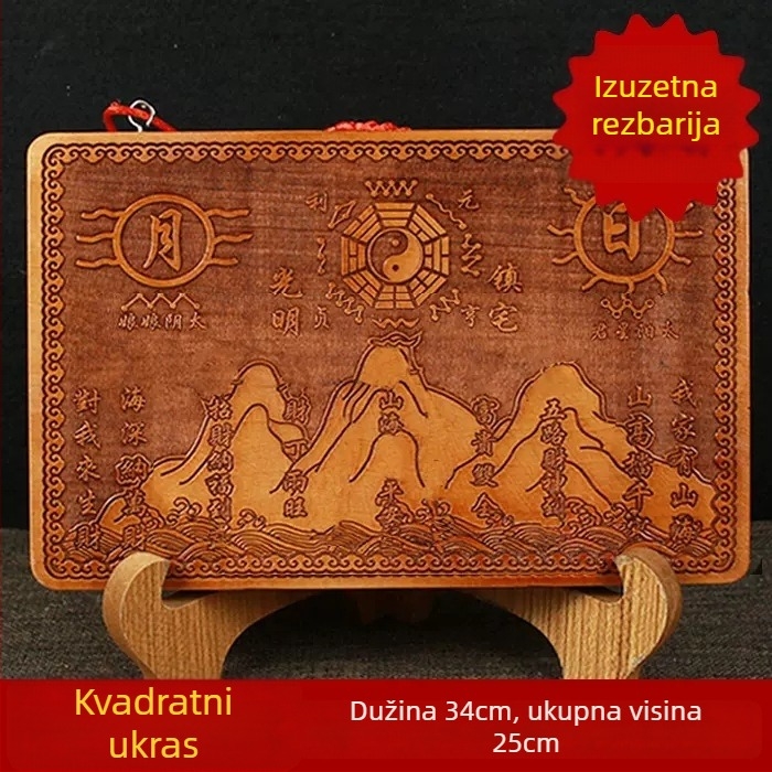 Viseća ukrasna figura od breskvinog drveta, ručna rezbarija, kineski čvor, unutarnja dekoracija