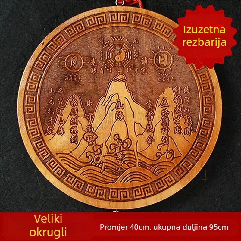 Viseća ukrasna figura od breskvinog drveta, ručna rezbarija, kineski čvor, unutarnja dekoracija