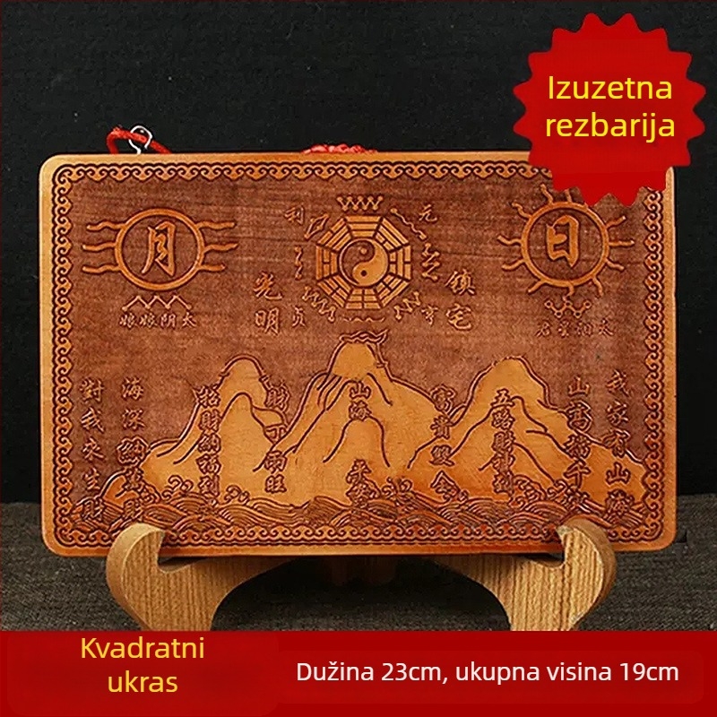 Viseća ukrasna figura od breskvinog drveta, ručna rezbarija, kineski čvor, unutarnja dekoracija