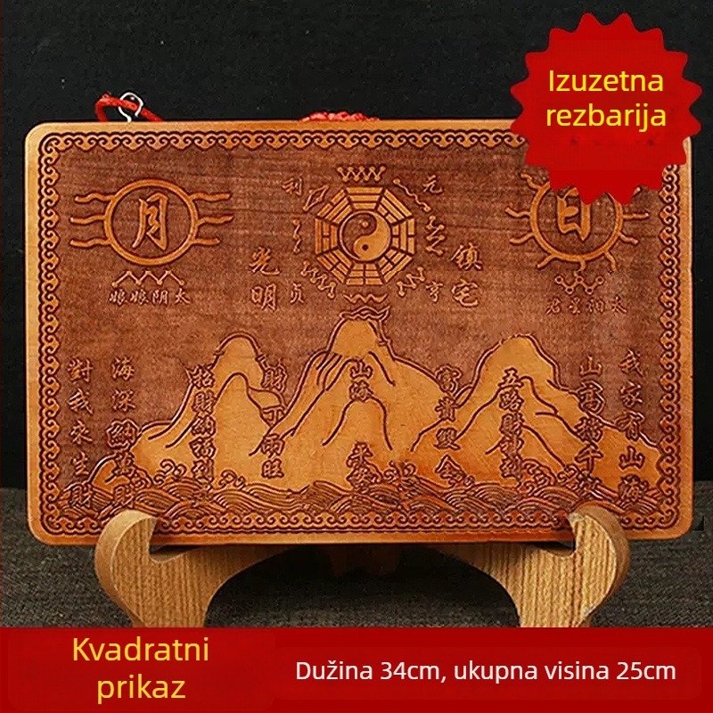 Viseća ukrasna figura od breskvinog drveta, ručna rezbarija, kineski čvor, unutarnja dekoracija