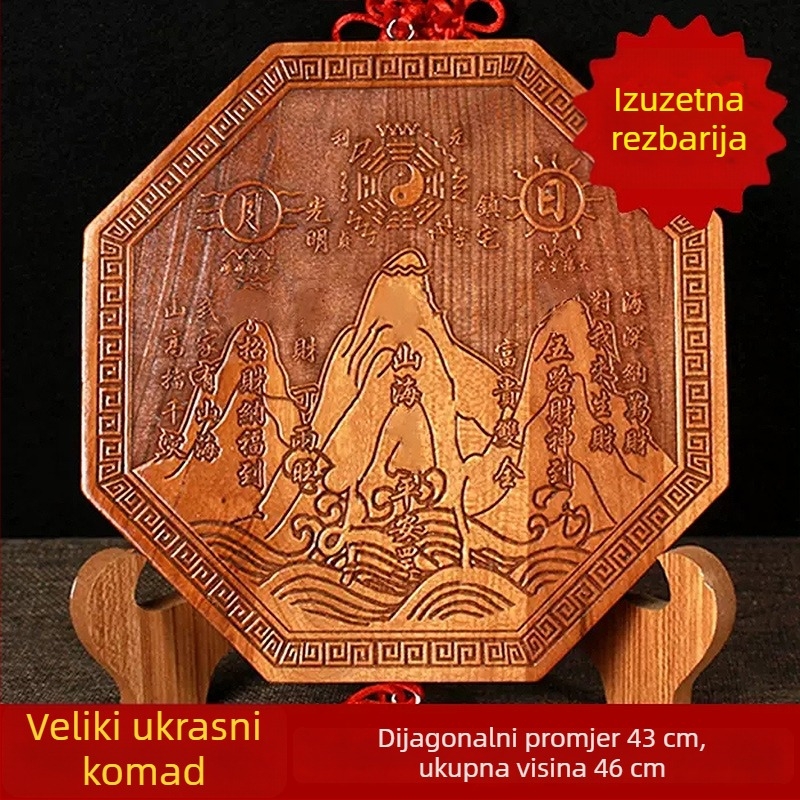 Viseća ukrasna figura od breskvinog drveta, ručna rezbarija, kineski čvor, unutarnja dekoracija