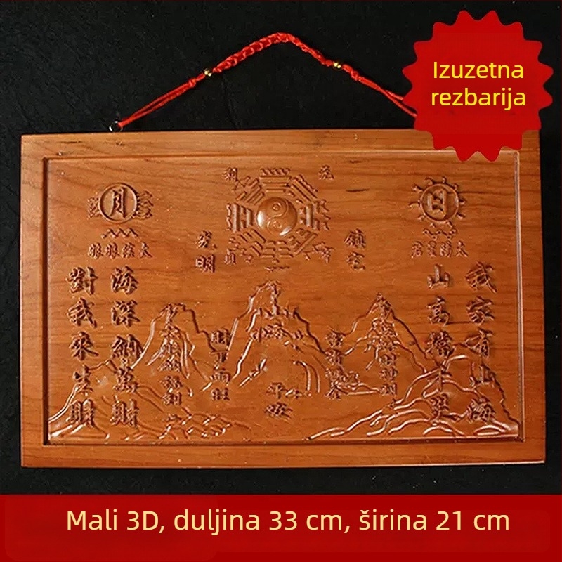Viseća ukrasna figura od breskvinog drveta, ručna rezbarija, kineski čvor, unutarnja dekoracija