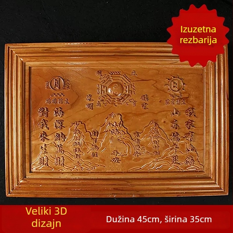 Viseća ukrasna figura od breskvinog drveta, ručna rezbarija, kineski čvor, unutarnja dekoracija