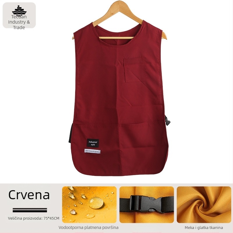 Prilagođena kuhinjska pregača s logotipom, protiv prskanja, prozračna, bez rukava, oversize, unisex