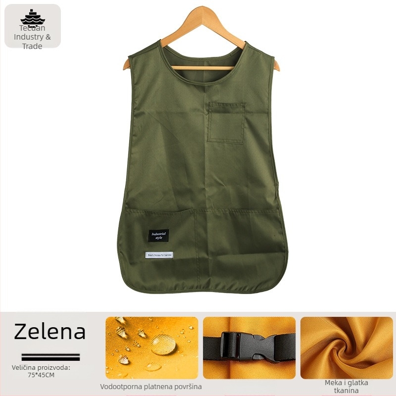 Prilagođena kuhinjska pregača s logotipom, protiv prskanja, prozračna, bez rukava, oversize, unisex
