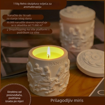 Vintage 3D kip aromatična svijeća za spavaću sobu, bez dima, biljnim voskom, u obliku šalice, difuzor