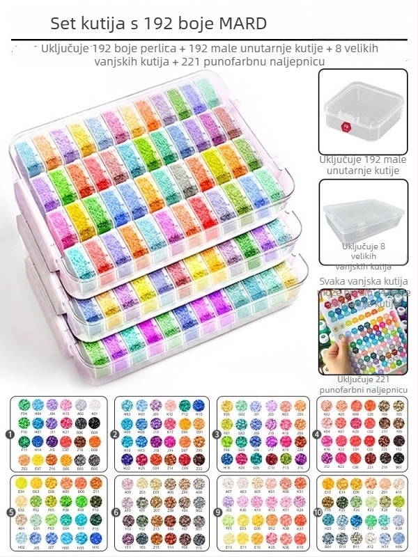 Set materijala za perle 2,6 mm s kutijom za pohranu – Coco-stil Fusion perle