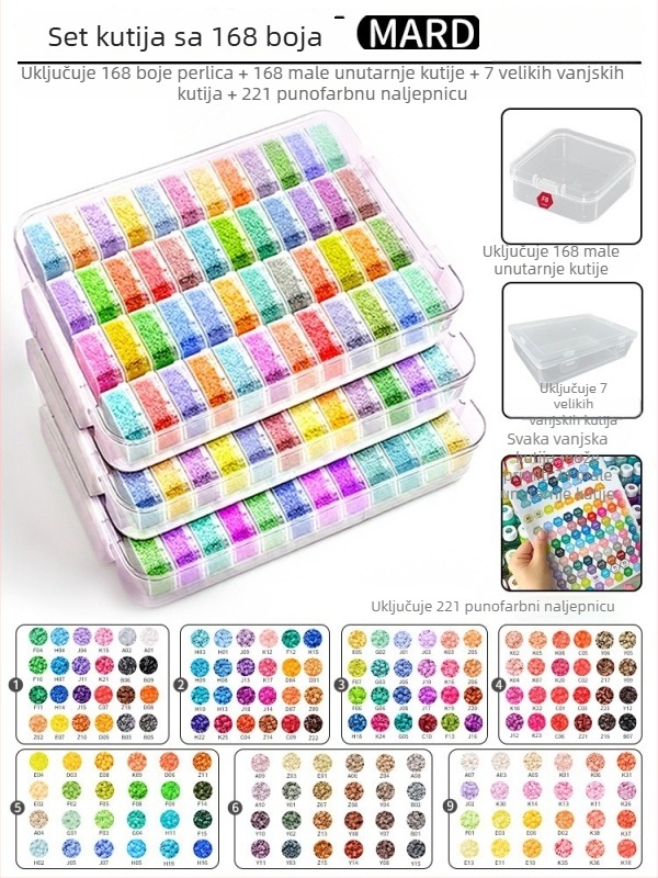 Set materijala za perle 2,6 mm s kutijom za pohranu – Coco-stil Fusion perle