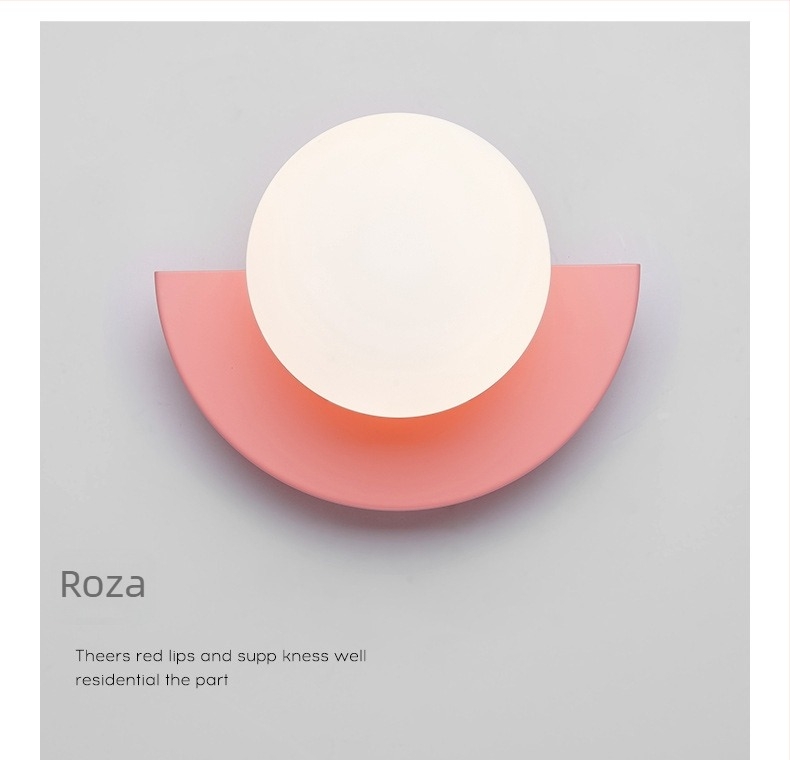 Šarena Macaron zidna svjetiljka s staklenim sjenilom, moderan minimalistički dizajn