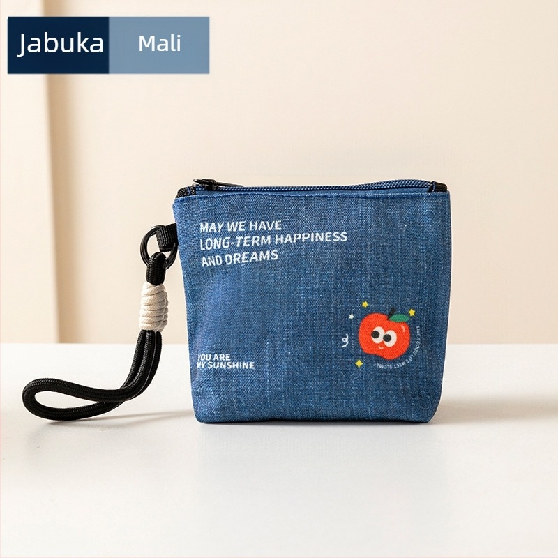 Denim plave boje prijenosni organizator za kozmetiku, mini držač kartica, higijenske uloške, novčanik i torbica za toaletne potrepštine