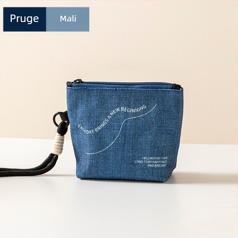 Denim plave boje prijenosni organizator za kozmetiku, mini držač kartica, higijenske uloške, novčanik i torbica za toaletne potrepštine