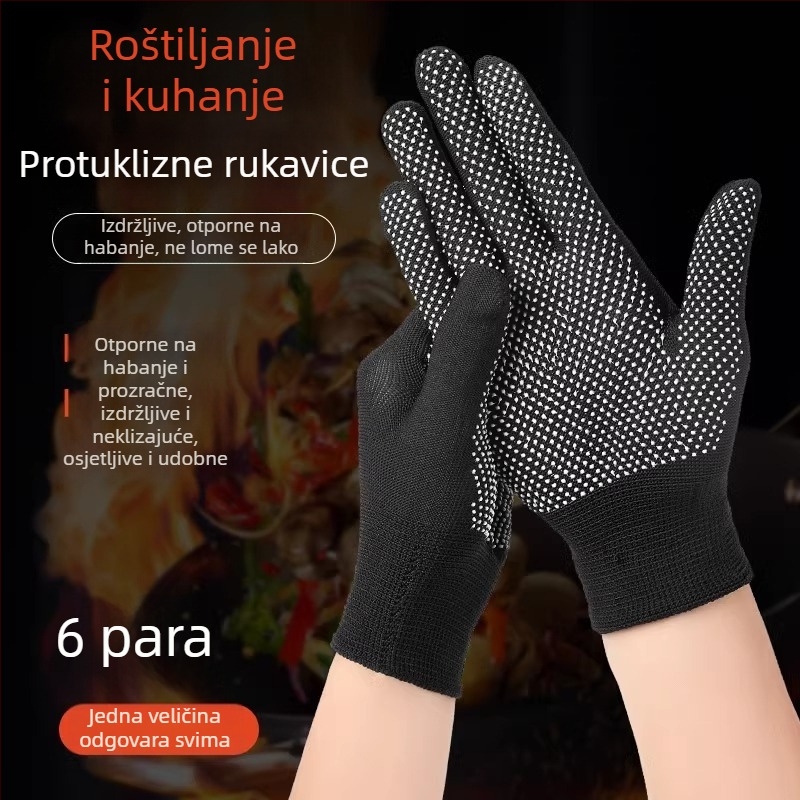 Fanghua rukavice za roštilj, otporne na opekline, otporne na masne prskanje, za kuhinju, pogodne za roštiljanje na ražnje, začinjavanje i pečenje, lagane, s pet prstiju
