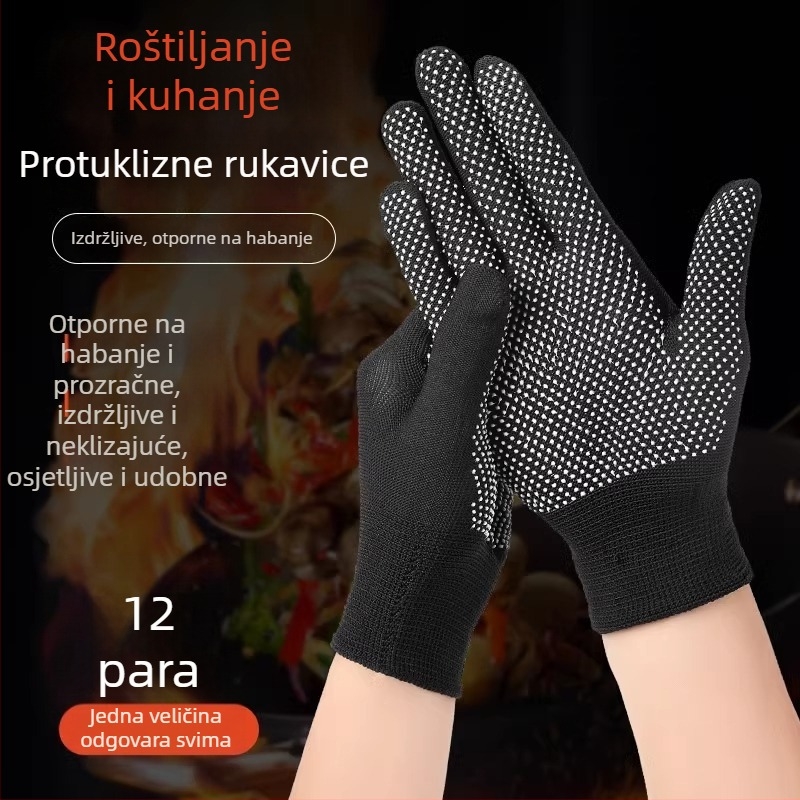 Fanghua rukavice za roštilj, otporne na opekline, otporne na masne prskanje, za kuhinju, pogodne za roštiljanje na ražnje, začinjavanje i pečenje, lagane, s pet prstiju