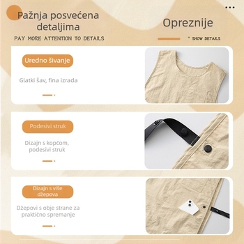 Barista prsluk-šorć s vlastitim logom, vodootporan i otporan na ulje, kuhinjski odijev za milk tea i pekaru