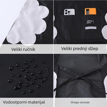 Nova jednostavna kuhinjska pregača bez rukava s tiskom, vodootporna i otporna na masnoće, moderan minimalistički dizajn, za dom i catering