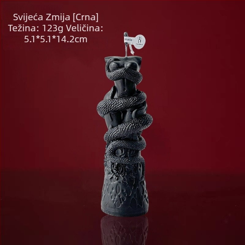 Halloween svijeće u obliku zmije, aromatične, kućna dekoracija u retro stilu, luksuzna atmosfera, kreativan poklon za blagdane, svijeće u obliku zmijskog stupa