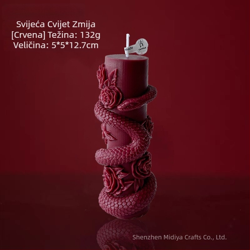 Halloween svijeće u obliku zmije, aromatične, kućna dekoracija u retro stilu, luksuzna atmosfera, kreativan poklon za blagdane, svijeće u obliku zmijskog stupa