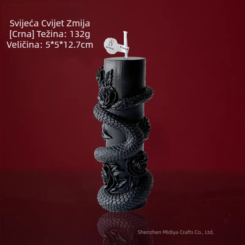 Halloween svijeće u obliku zmije, aromatične, kućna dekoracija u retro stilu, luksuzna atmosfera, kreativan poklon za blagdane, svijeće u obliku zmijskog stupa