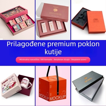 Prilagođena kutija za pakiranje novogodišnjih proizvoda, prijenosna bijela kartonska kutija za ručnike i kozmetiku