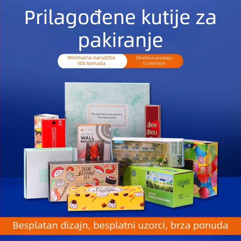 Prilagođena kutija za pakiranje novogodišnjih proizvoda, prijenosna bijela kartonska kutija za ručnike i kozmetiku