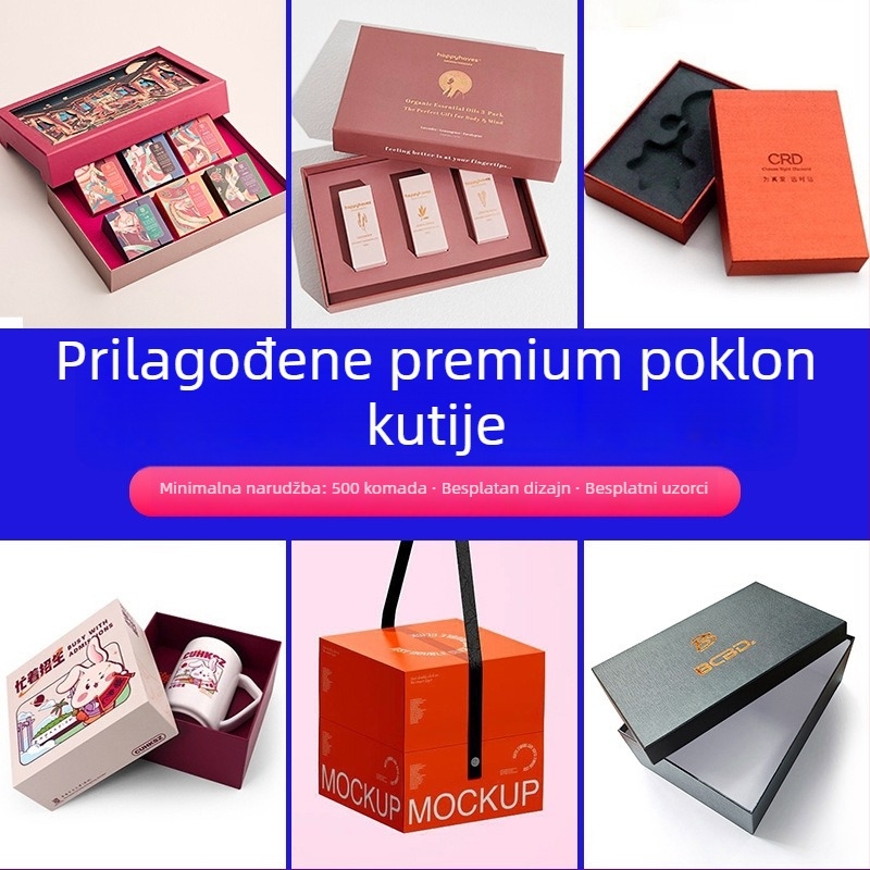 Prilagođena kutija za pakiranje novogodišnjih proizvoda, prijenosna bijela kartonska kutija za ručnike i kozmetiku