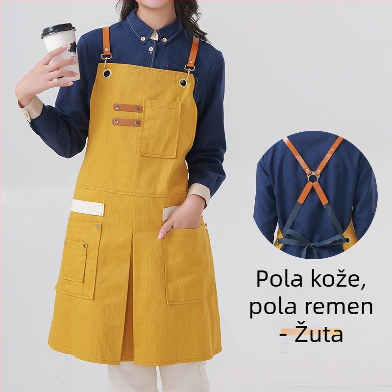 Pregača od pamuka twill s prilagođenim logotipom, sklopiva, mekana radna pregača