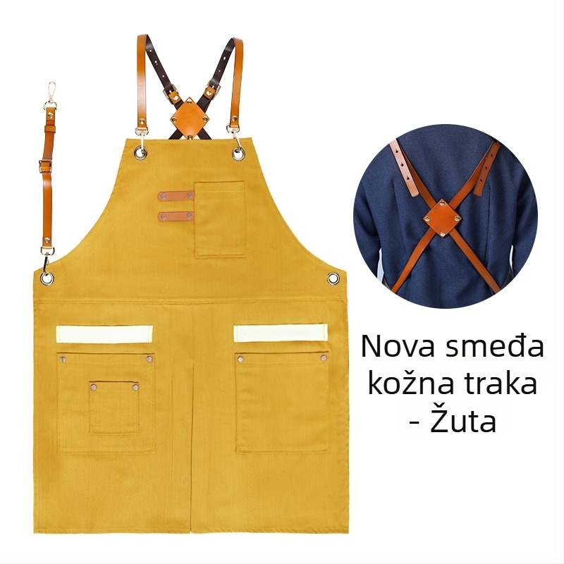 Pregača od pamuka twill s prilagođenim logotipom, sklopiva, mekana radna pregača