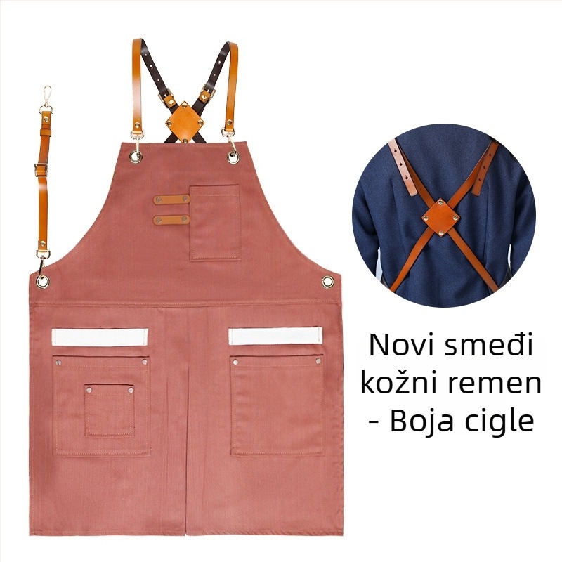 Pregača od pamuka twill s prilagođenim logotipom, sklopiva, mekana radna pregača
