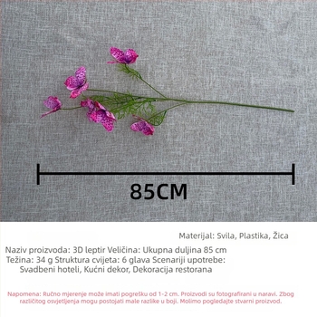 3D umjetni cvjetovi s leptirima za vanjsku ukrasnu baštu, kreativna cvjetna kompozicija, veleprodaja