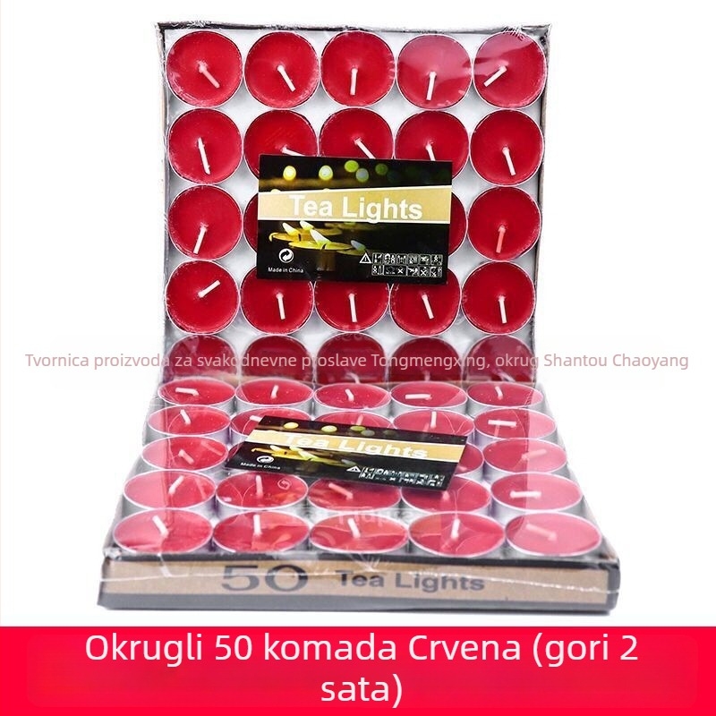 Xingri parafinna svijeća za čaj, cilindričnog oblika, okrugla, s otisnutim logom