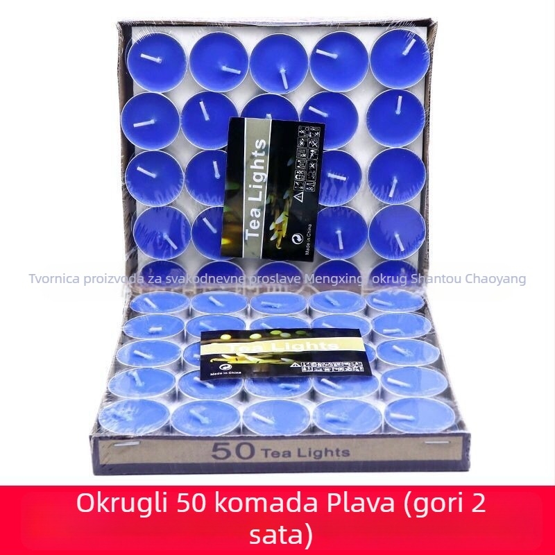 Xingri parafinna svijeća za čaj, cilindričnog oblika, okrugla, s otisnutim logom