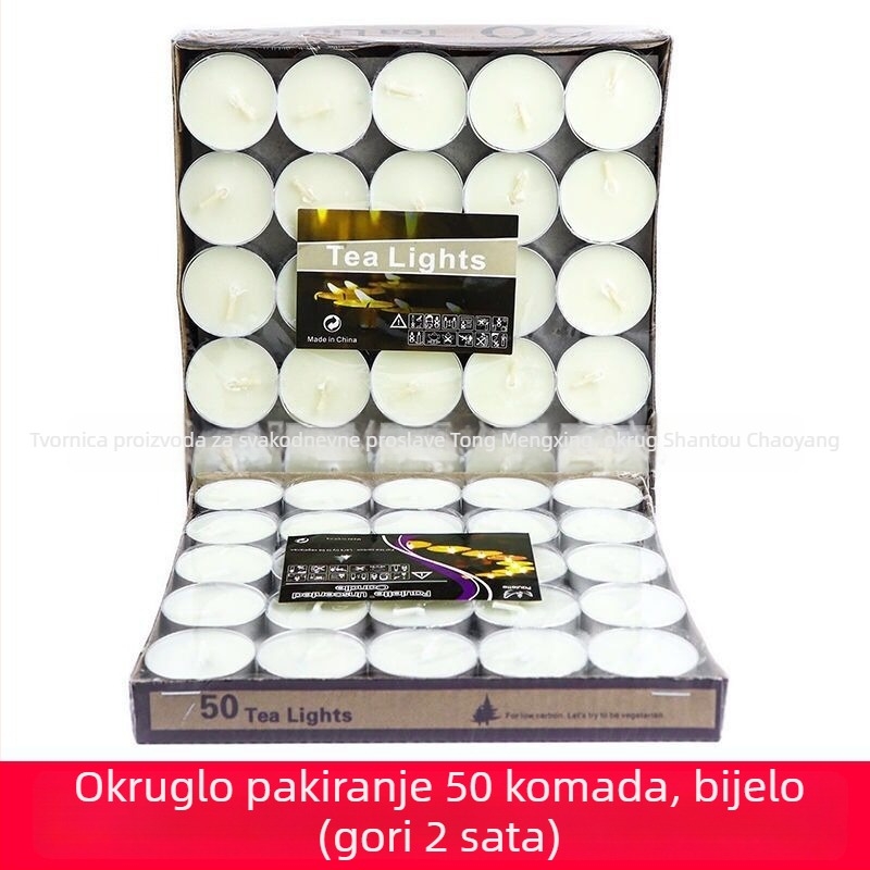 Xingri parafinna svijeća za čaj, cilindričnog oblika, okrugla, s otisnutim logom