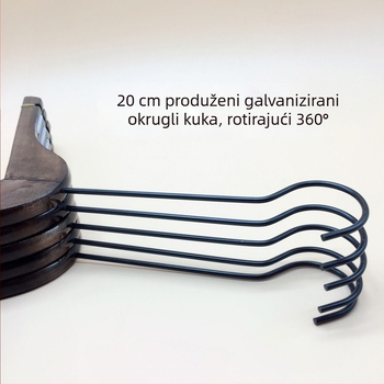 Visokokvalitetna drvena vješalica za žene, protuklizna, 20 cm kuka, vintage vješalica za hlače