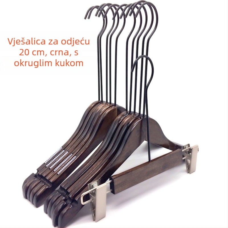 Visokokvalitetna drvena vješalica za žene, protuklizna, 20 cm kuka, vintage vješalica za hlače