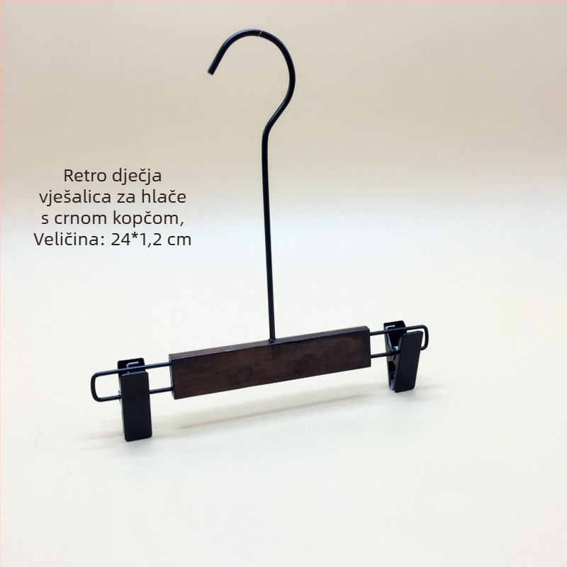 Visokokvalitetna drvena vješalica za žene, protuklizna, 20 cm kuka, vintage vješalica za hlače