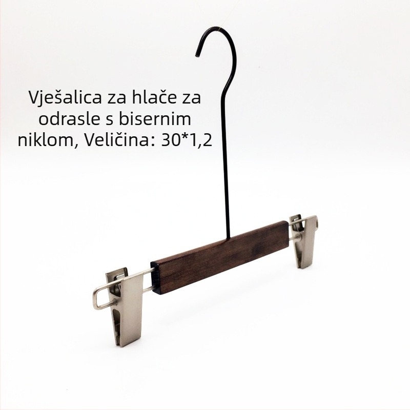 Visokokvalitetna drvena vješalica za žene, protuklizna, 20 cm kuka, vintage vješalica za hlače