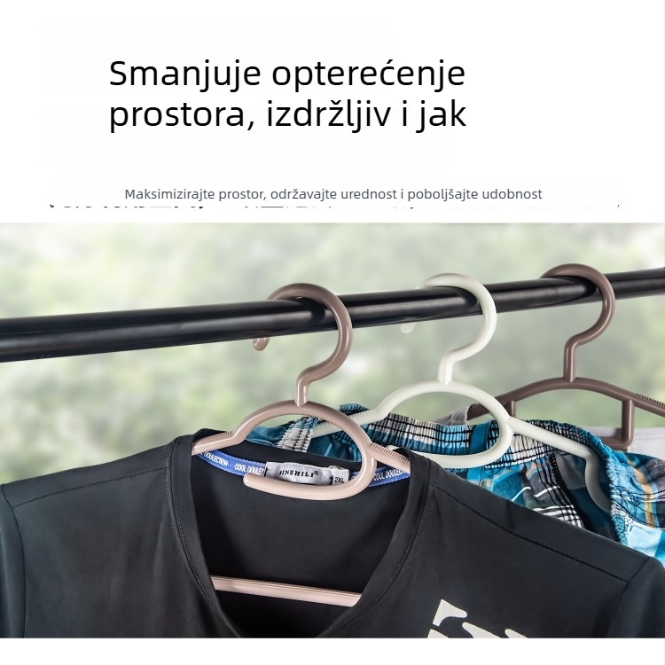 Višestruke kućne plastične vješalice za odjeću s debelim, širokim ramenima, bez tragova, protuklizne, za vješanje, sušenje i skladištenje