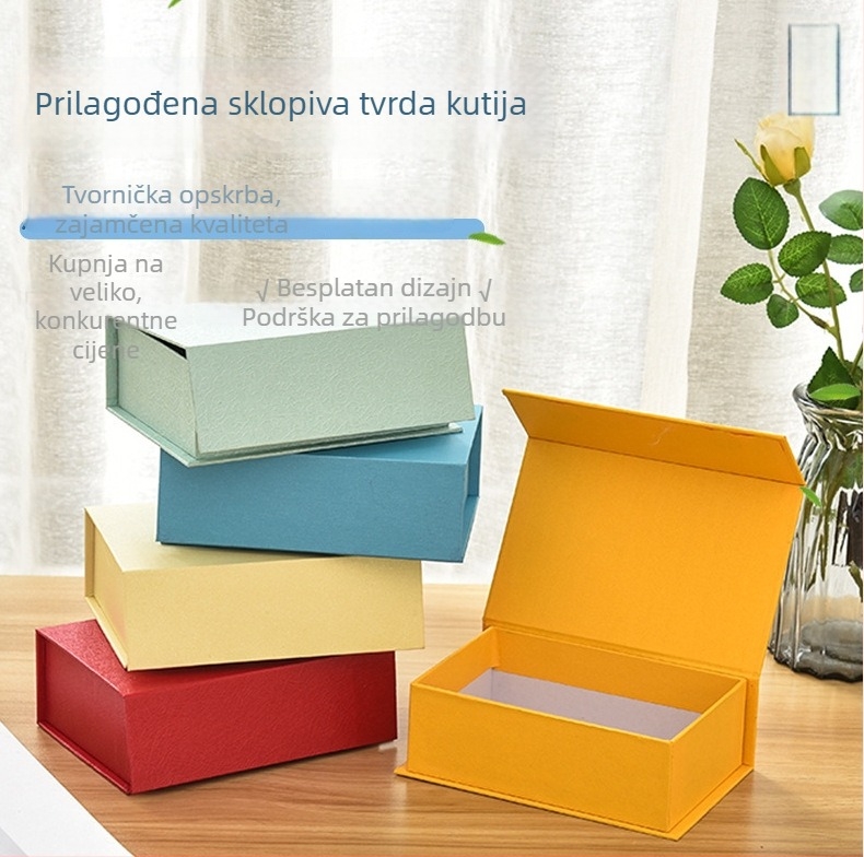 Kutija za poklon u obliku knjige s otvaranjem, prilagođena pakiranju odjeće, torbi, obuće, haljina i ručnika uz prilagođeni logotip