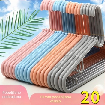 Bezšivne plastične vješalice za kućnu upotrebu, protiv klizanja, čvrste, debeljih, povećane i produžene za vješanje i sušenje odjeće